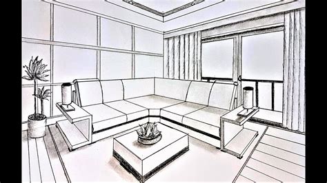 2 point perspective drawing interior design